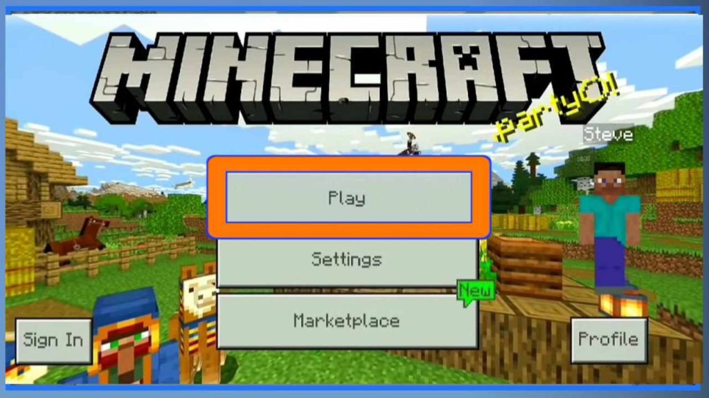 click on play button minecraft