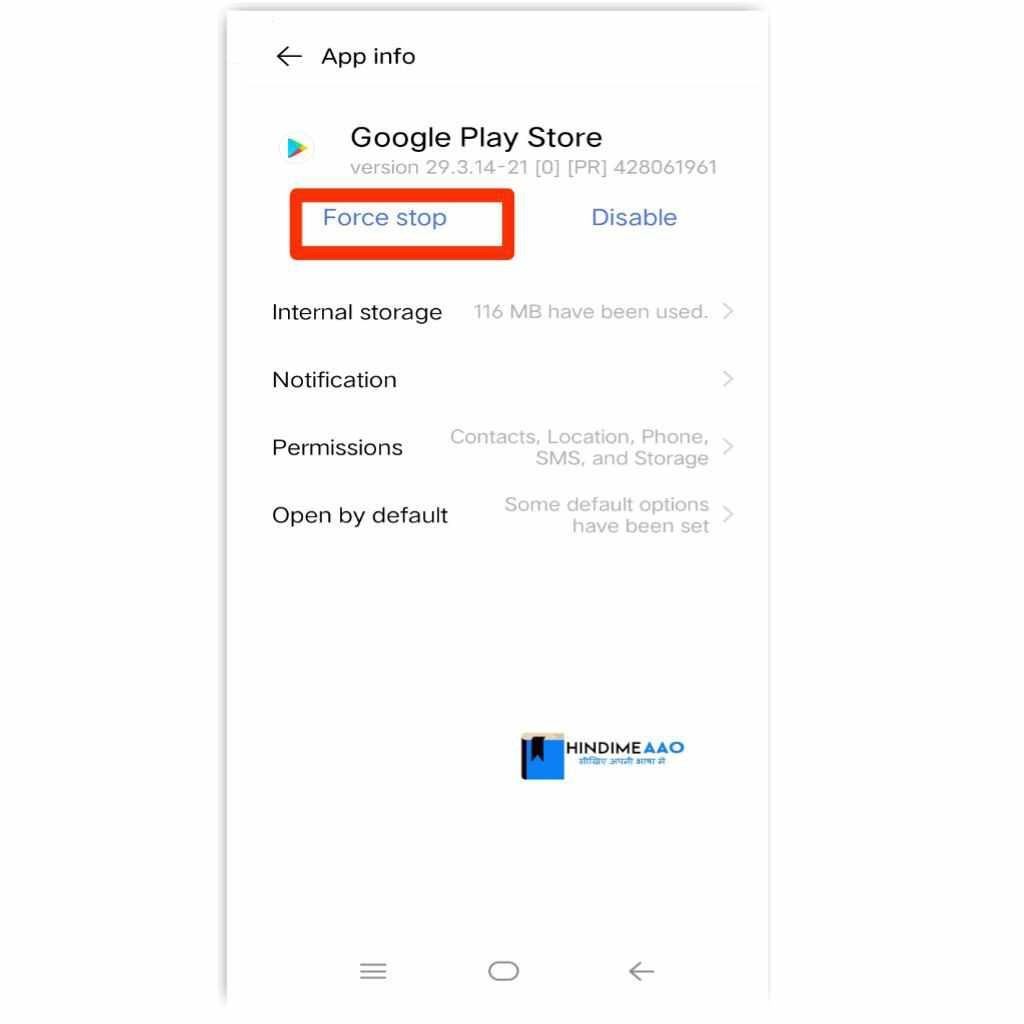 force stop google play store